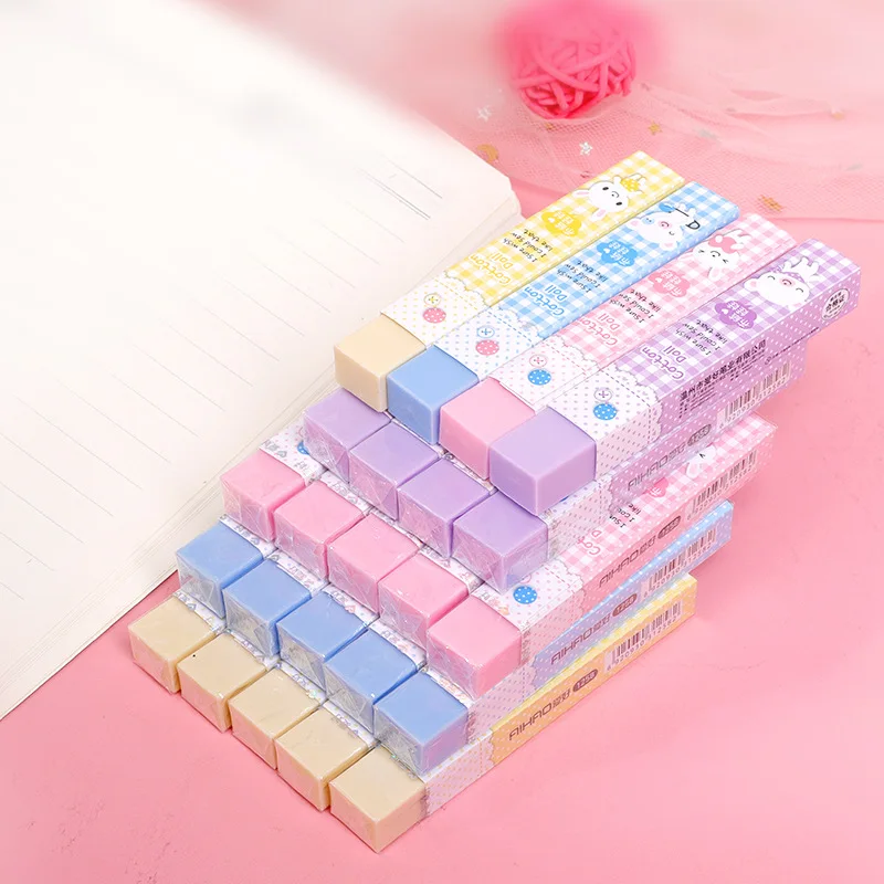 Colored Eraser Long Strip Clean Eraser, Korean Version Candy-colored Eraser Erasers for Kids Kawaii Eraser Kawaii  Erasers