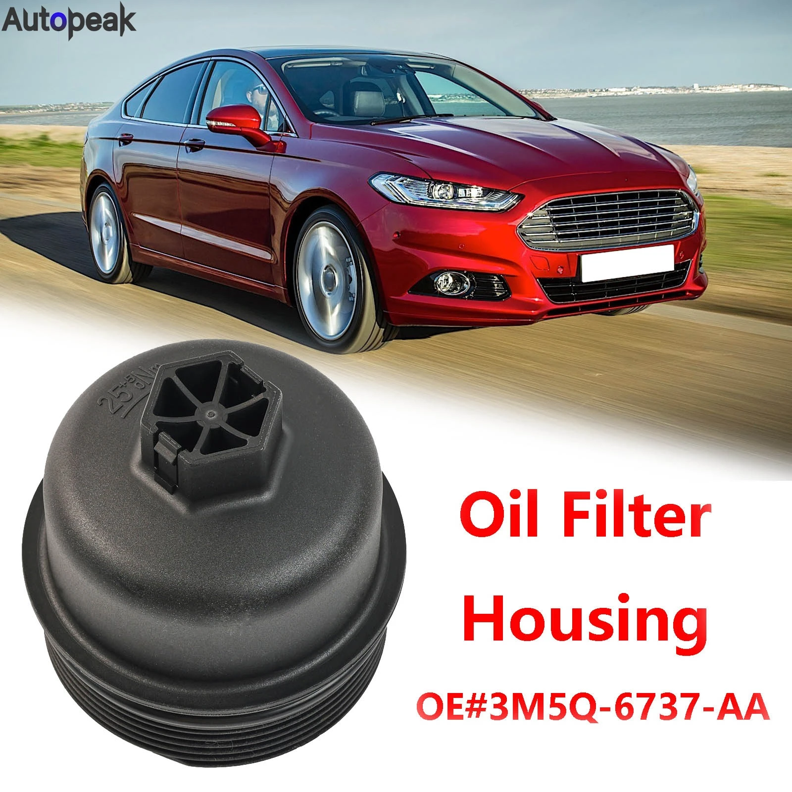 Oil Filter Housing Cover Cap Black For Ford Transit Tourneo Custom Galaxy S-Max Focus Kuga Mondeo 3M5Q-6737-AA 1303477 1103P8