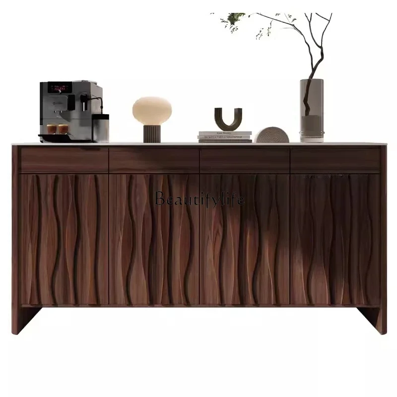 

LJYLD6Silent Style Solid Wood Shoe Cabinet Italian Minimalist Stone Plate Entrance Cabinet Entrance Storage