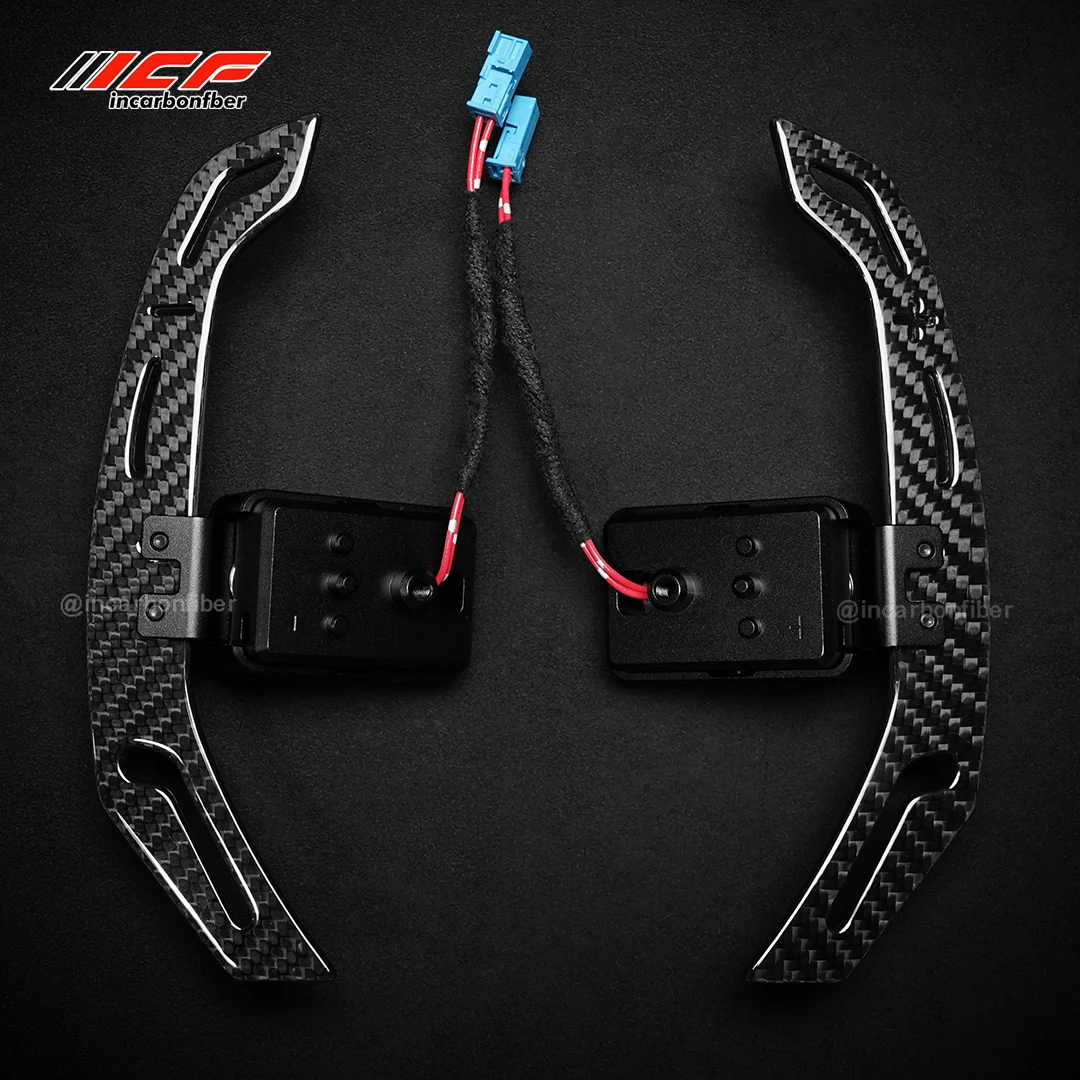 ICF 100% ألياف الكربون الحقيقية المغناطيسي عجلة القيادة مجداف المبدلات لسيارات BMW G20 G22 G05 G80 F22 F30 1 2 3 4 5 7 سلسلة