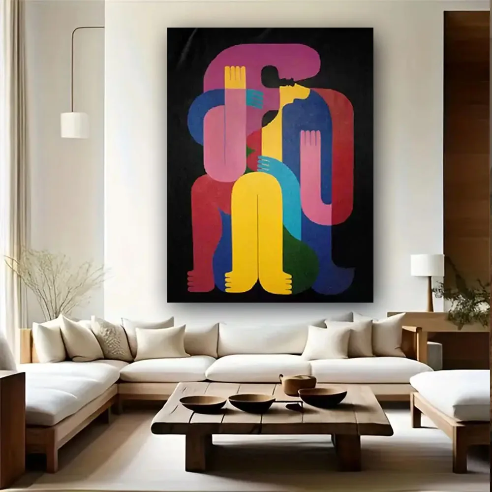 

Modern Handmade Oil Painting Abstract Ballet Show Art On Canvas 3d Texture Wall Picture Decor Living Room Dancer Poster Artwork
