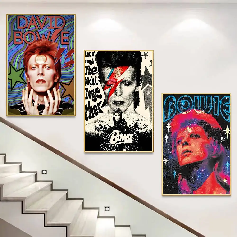 1970s D-David B-Bowie Glam Rock Customizable HD Self Adhesive Waterproof Wall Art Poster