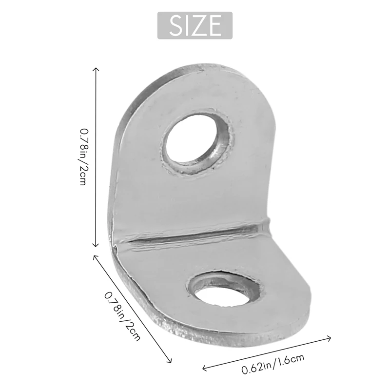 ABSF 20 Pcs staffa a L in acciaio inossidabile giunto angolare staffa ad angolo retto fissaggio staffa di fissaggio ad angolo a forma di L