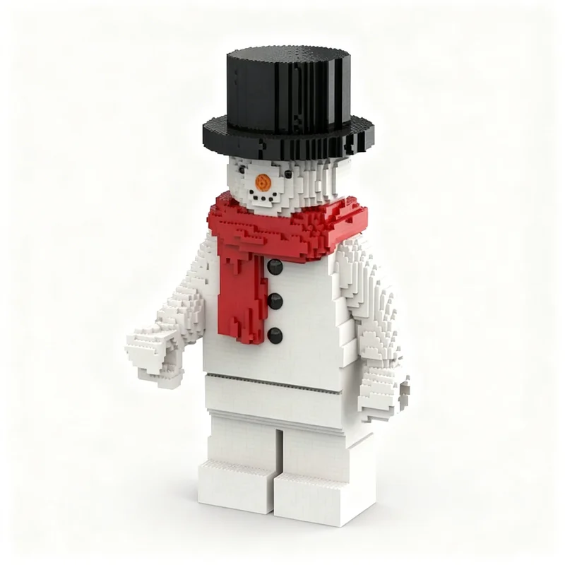 8368pcs MOC Snowman Minifigure Sculpture Seasonal Christmas Model Building Blocks Toy Collection DIY Craft Assemble Brick Art