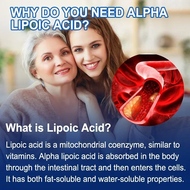 R-lipoic Acid- Helps Maintain Healthy Mitochondrial Function, Cellular Energy Production Metabolism,and Preventsoxidative Stress