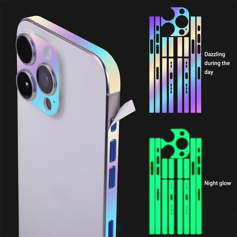 Luminous Edge Film Phone Frame Protective Sticker For IPhone 15 14 13 12 Pro Max Side Skin Anti-Scratch Border Protector