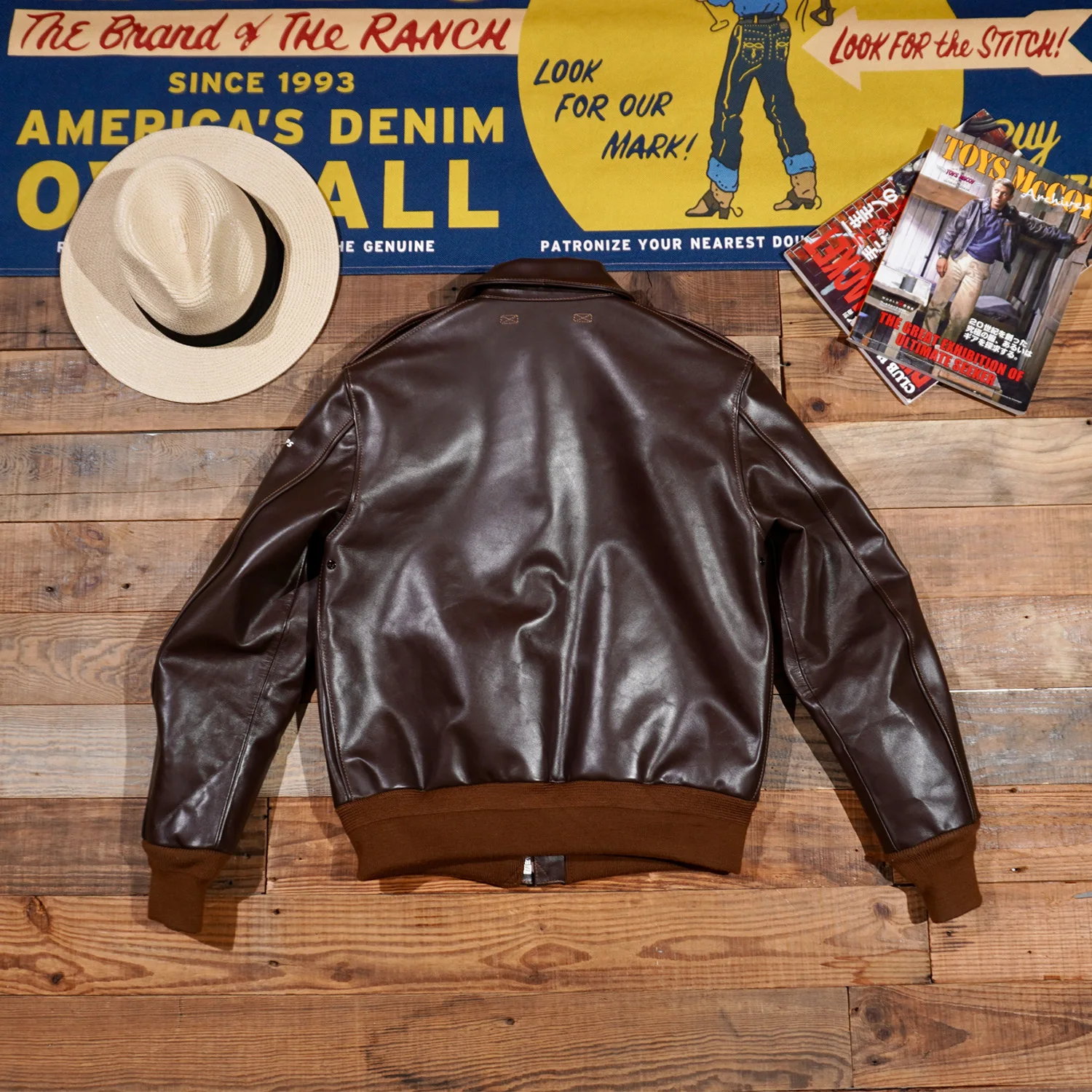 Reproduction of RealMcCoy's S27622 Contract No. A2 Flight Suit Jacket Tea Core Horse Leather Coat American Retro