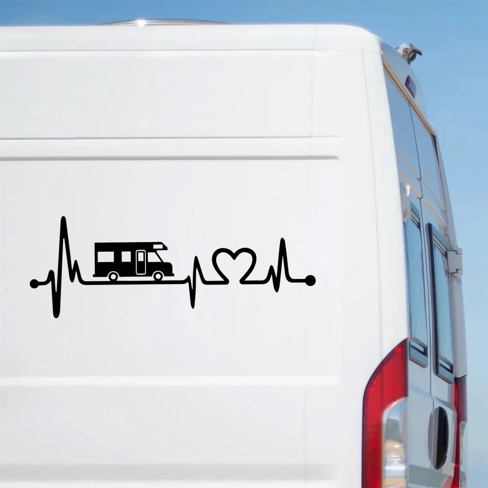 

Fashion Graphics Camper van Vinyl Stickers For Caravan Body Accessories Decal Motorhome Stripes Electric Heart Sticker