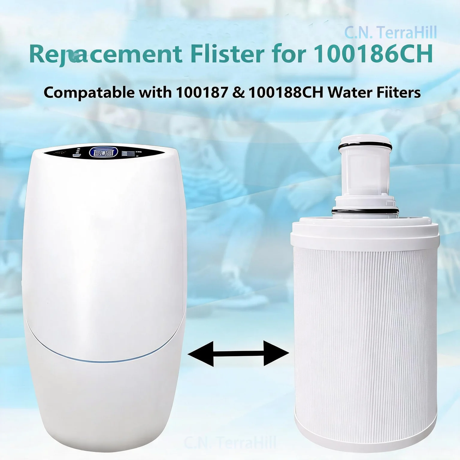 Water Filter Replacement for eSpring Purifier, 4x Efficient Pre-Filtration Layer, Adsorbs Harmful Elements