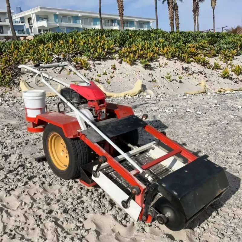 Walk-Behind Portable Beach Cleaning Machine for Sand Cleaning and Debris Removal on Beach Sites