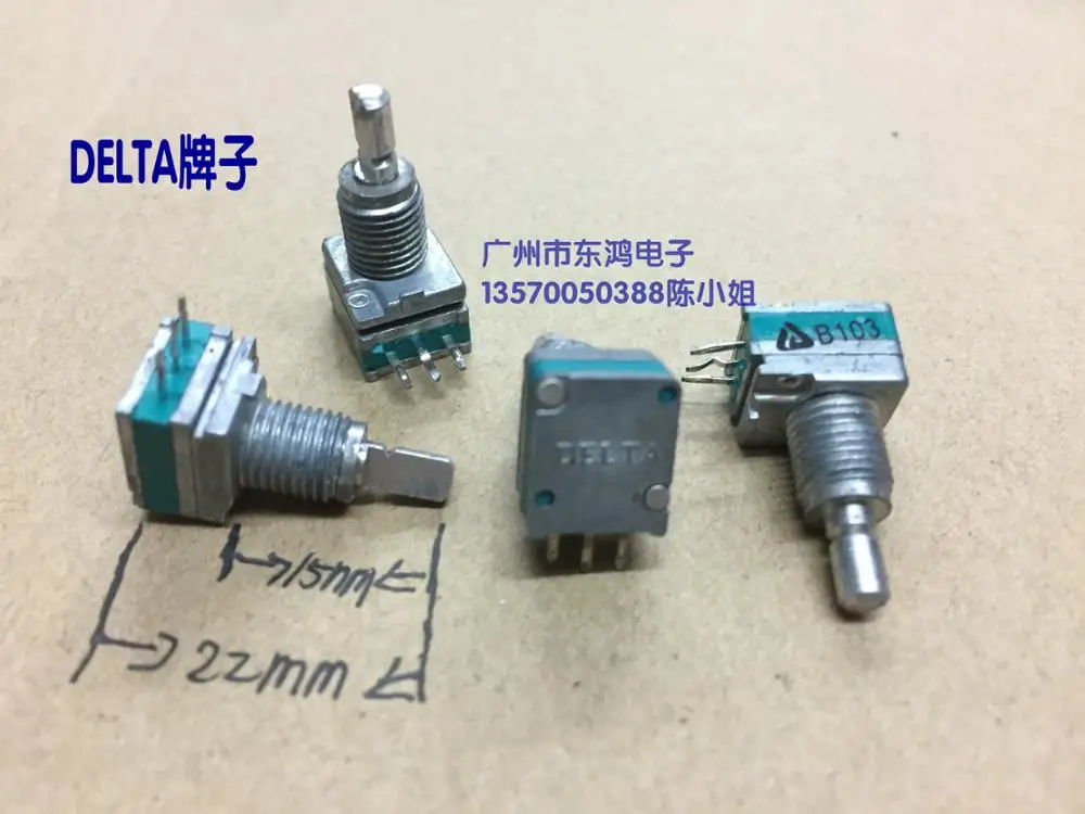 2PCS/LOT DELTA Timor peak RK097 type precision potentiometer B10K, single shaft length 15mm, fine shaft diameter 3MM