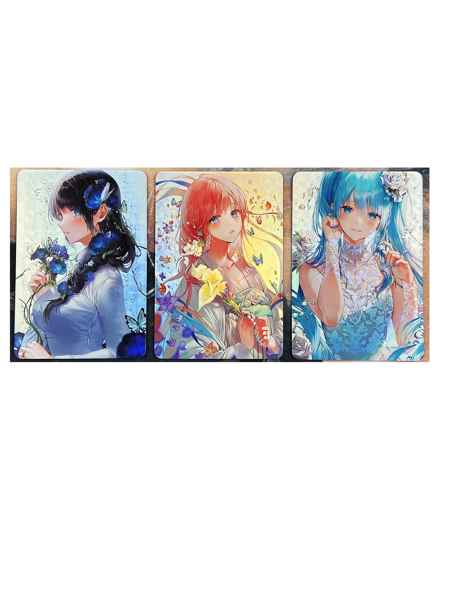 

3pcs/set ACG Beauty Flower Girl Refraction Sexy Girls Toys Hobbies Hobby Collectibles Game Anime Collection Cards