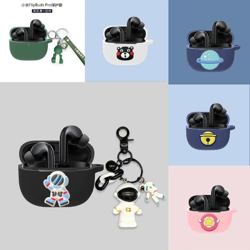 シリコンイヤホンカバーケースxiaomi flipbudsプロヘッドセットプロテクターシェルアクセサリーためflipbudsプロケースポーチとフック