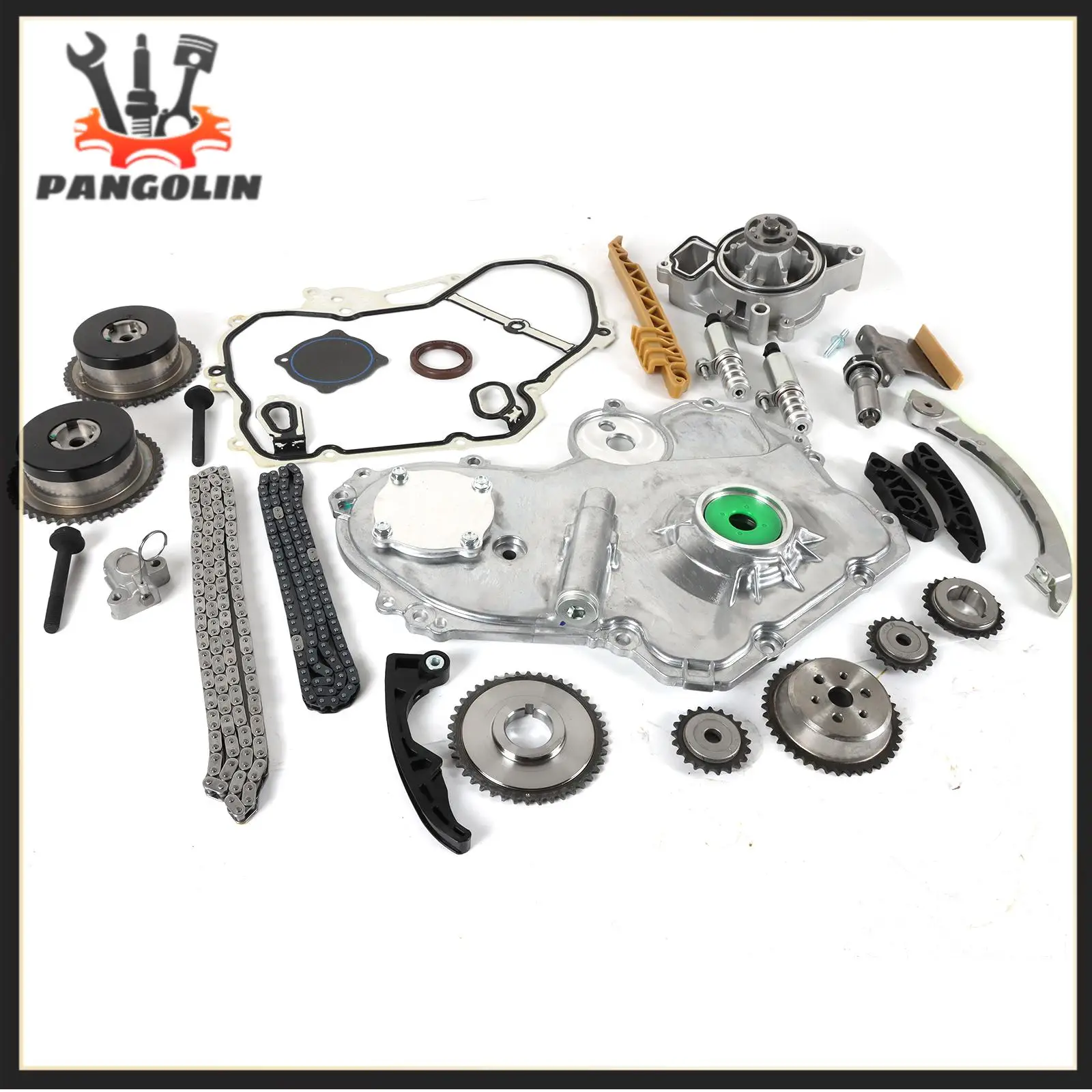 Kit de cadena de distribución con bomba de agua de engranaje de actuador selenóide VCT para Buick Lacrosse Regal Chevy Cobalt Pontiac G5 GM 2.2L 2.4L Ecotec