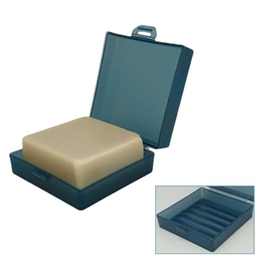 

Square Soap Dish Holder for Shower and Travel - weight Waterproof Container With Lid for Dr. Squatch Men's Bar - Toiletry Box f