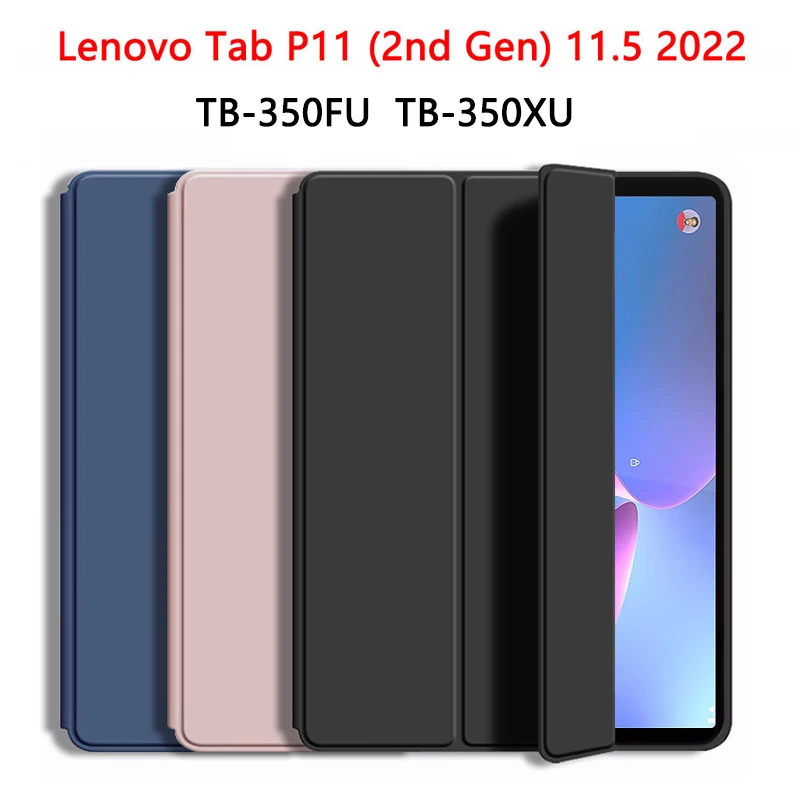 Tablet Case For Lenovo Tab P11 (2nd Gen）2022 11.5 TB-350FU TB-350XU Flexible Soft Silicon Shell Stand Flip Smart Cover