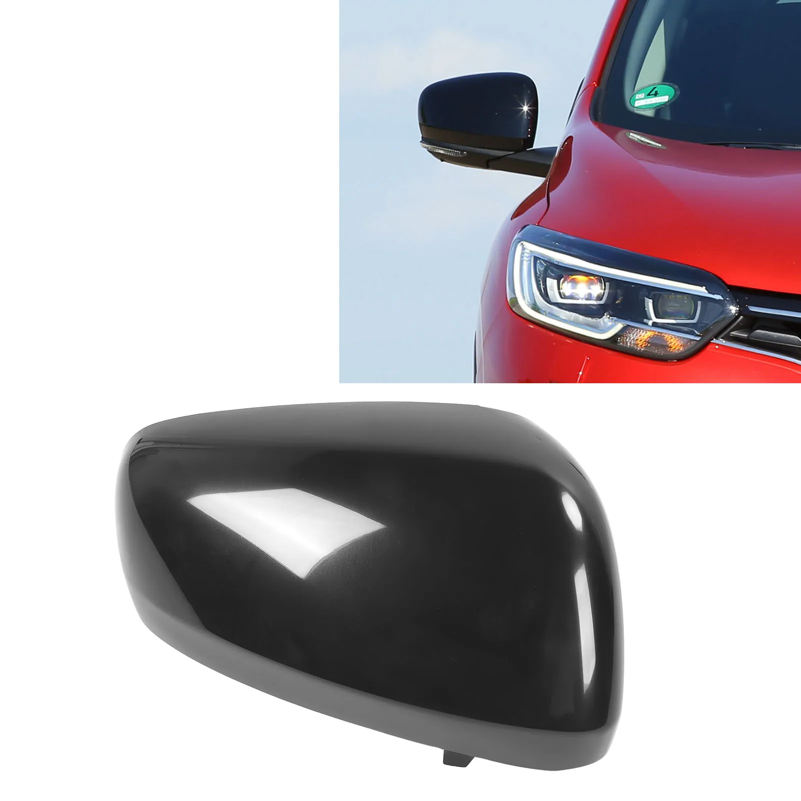 

Rearview Mirror Cover Cap Protective High Strength ABS Side Mirror Cover Housing for Kadjar 2015-2022 Black