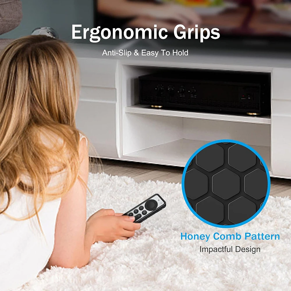 Protective Case for Apple TV Siri Remote 2021 2022 - Silicone Cover for Apple TV 4K / HD Siri Remote Controller (2nd / 3rd Gen)