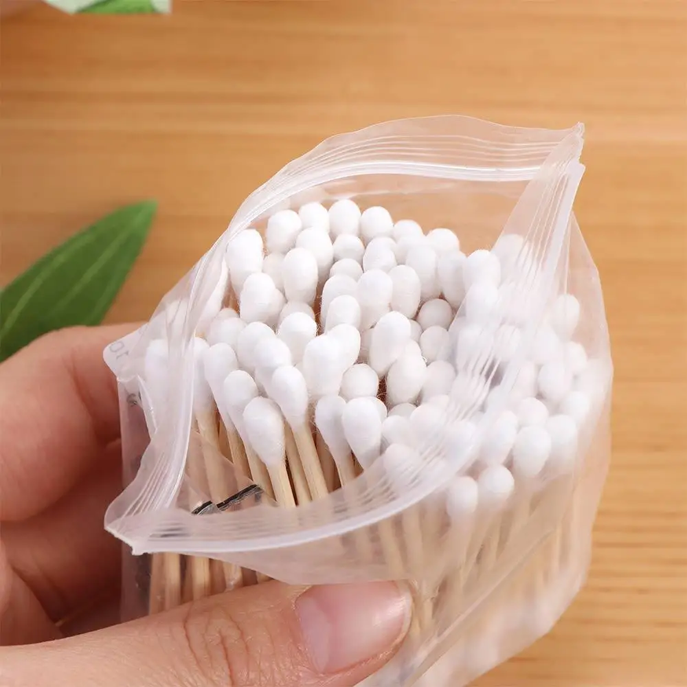 100PCS Double-Ended Disposable Cotton Swabs Wooden Beauty Hygiene Cotton Stick Ear Clean Manicures Cleaning Tampons Makeup Tool