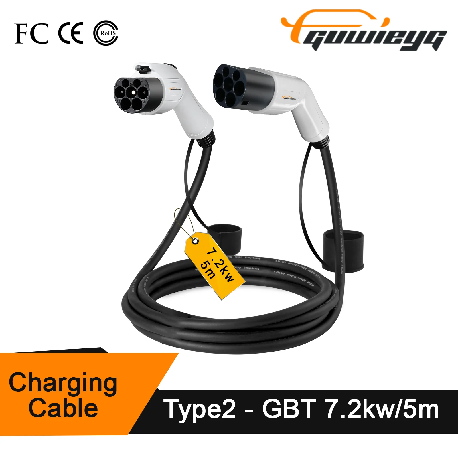 Type2 to GB/T Cable GBT Charging Cable Type2 Charging Cable EV Charging Cable GUWIEYG  7KW 11KW GB/T Charger