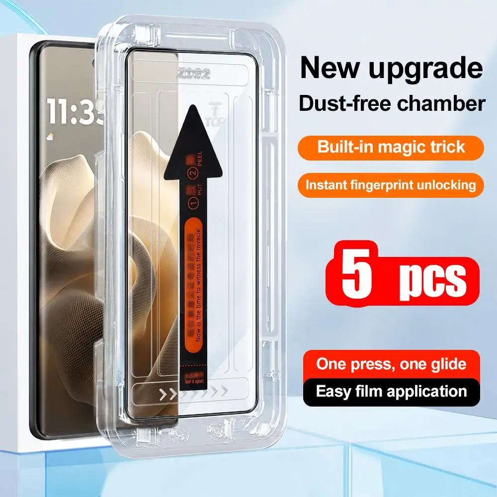 

5Pcs Screen Protector For Motorola Moto G87 G86 G56 G37 G35 G75 G84 G55 G54 G17 G15 Signature Easy Installation Tempered Glass