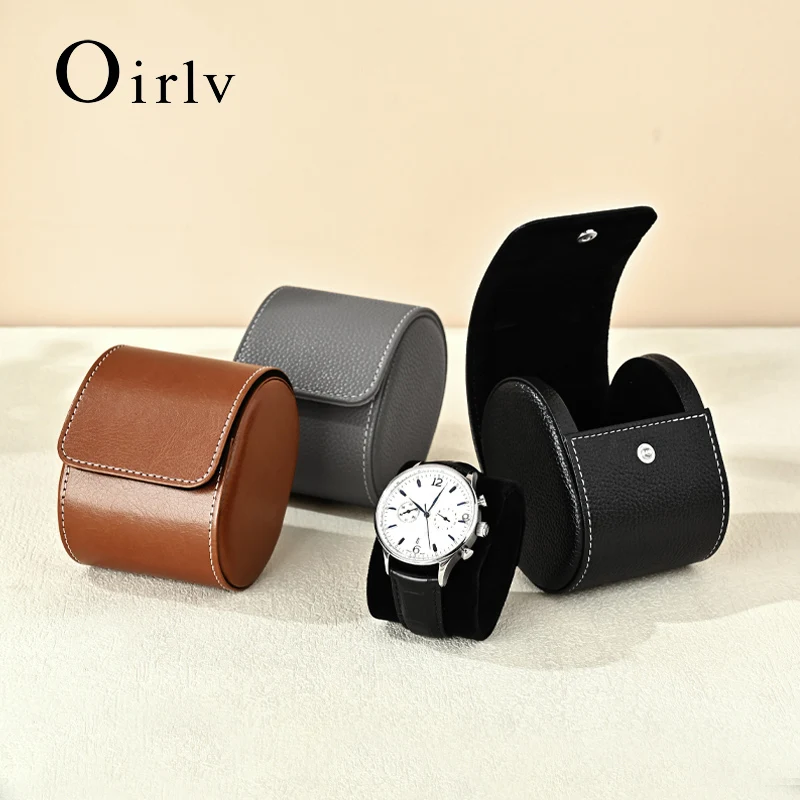 

Кожаная сумка для хранения часов Oirlv, дорожный чехол для одного часа, роскошная сумка для хранения наручных часов, органайзер для ювелирных изделий, мужская коробка для часов, подарок