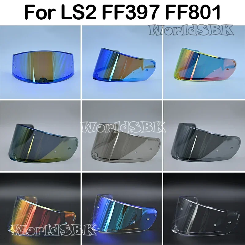 LS2 FF397 FF801 Motorcycle Helmet Visor Clear Dark Smoke Multicolour Silver Shield Vizard Suitable for Ls2 VECTOR Helmets Lens