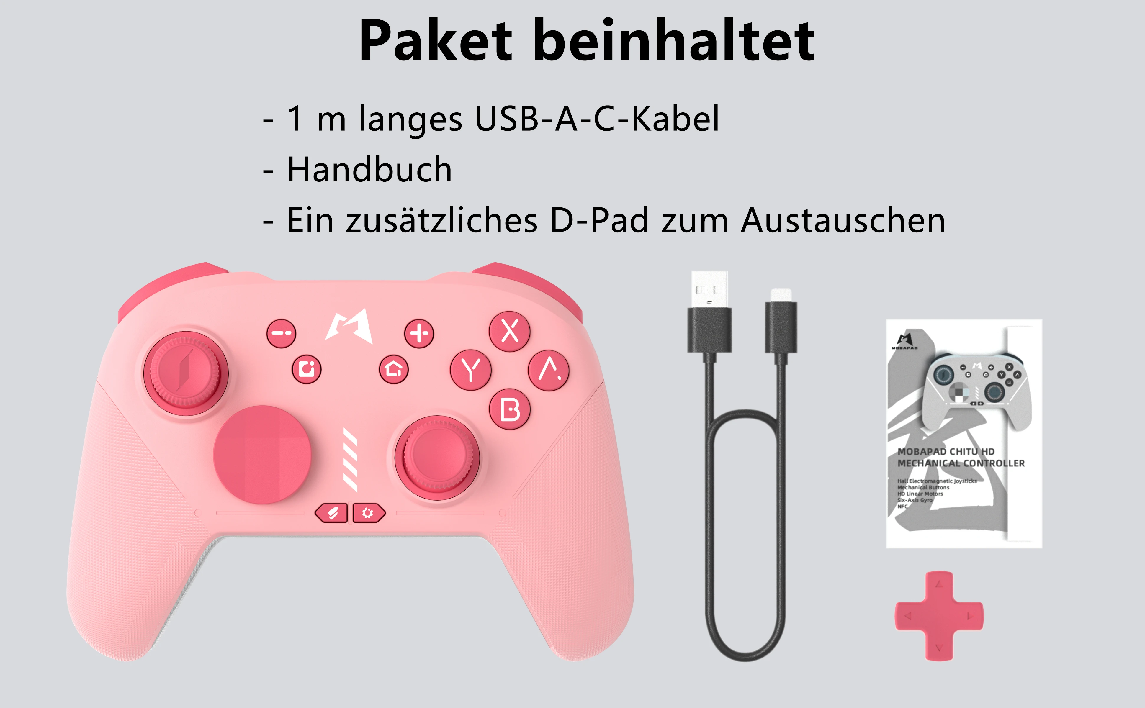 MOBAPAD CHITU Bluetooth-Game-Controller, HD, mechanischer Hall-Joystick, Gamepad für Nintendo Switch, 2-teiliges PC, Android iOS-Spielzubehör