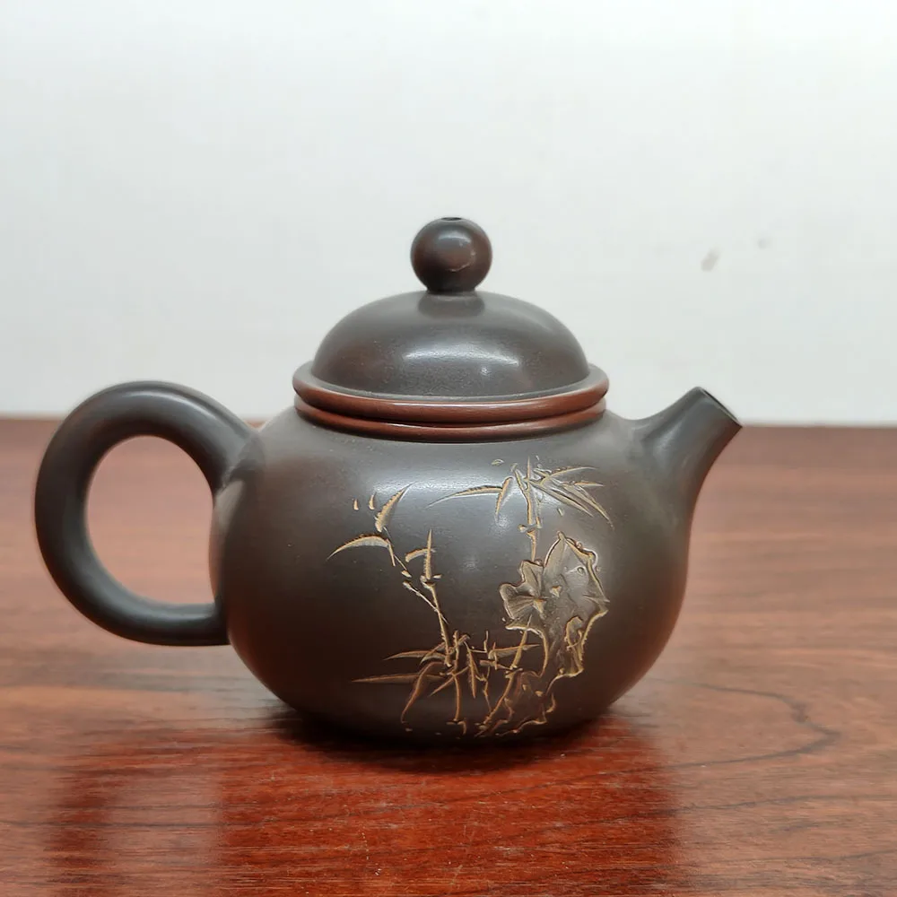 Qinzhou Nixing pottery teapot handmade small capacity intangible cultural heritage engraving household kung fu tea set 4