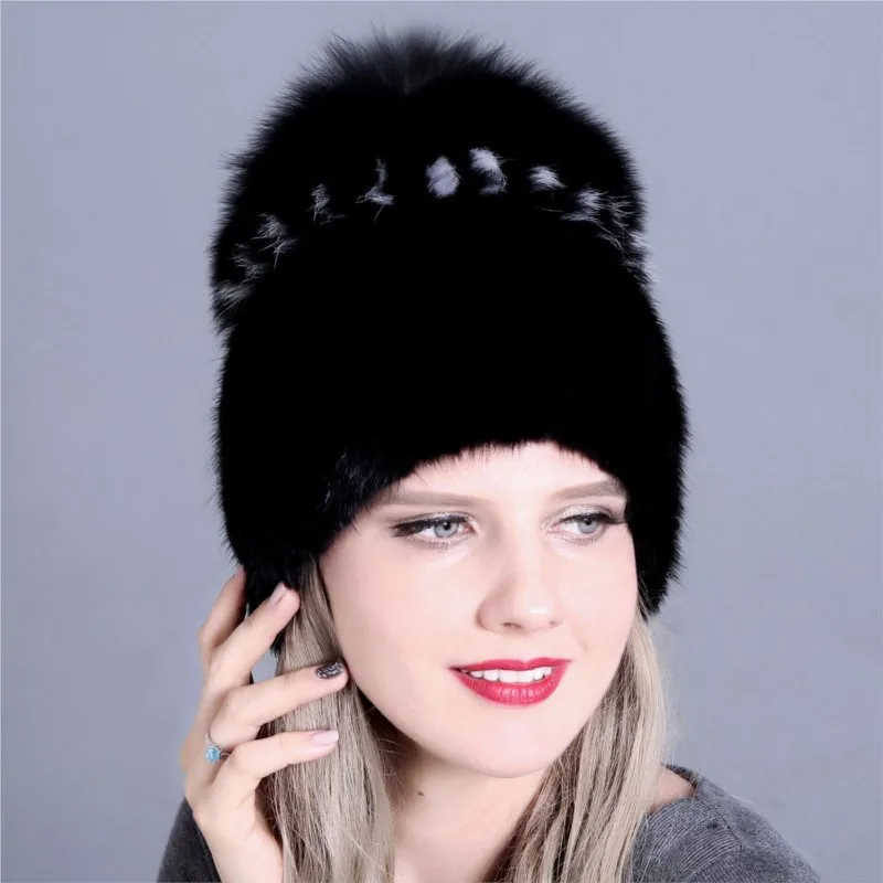 

New style fur women's hats hand-sewn warm and thick adult