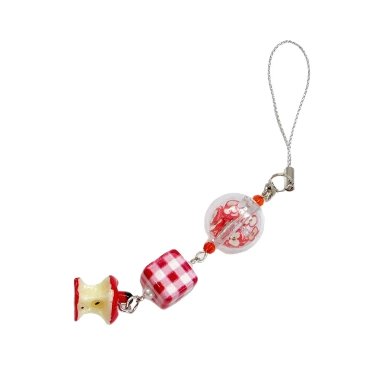 أنيقة Apples Bead Mobile Charm Pendant مناسبة لأكياس محركات أقراص USB والهاتف مثاليًا للاستخدام يوميًا والاستخدام في السفر