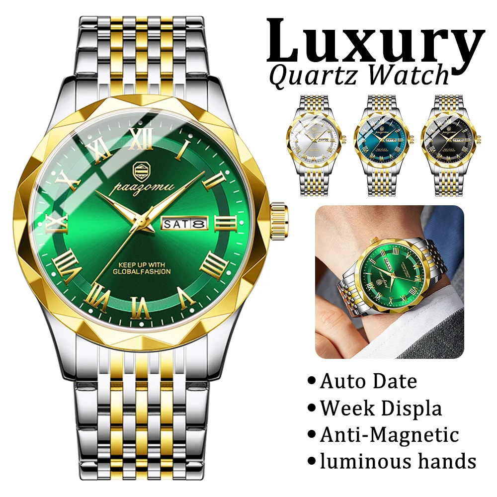 

Новые модные мужские часы, роскошные серебряные кварцевые наручные часы из нержавеющей стали, мужские деловые часы для мужчин, часы-календарь Reloj Hombre