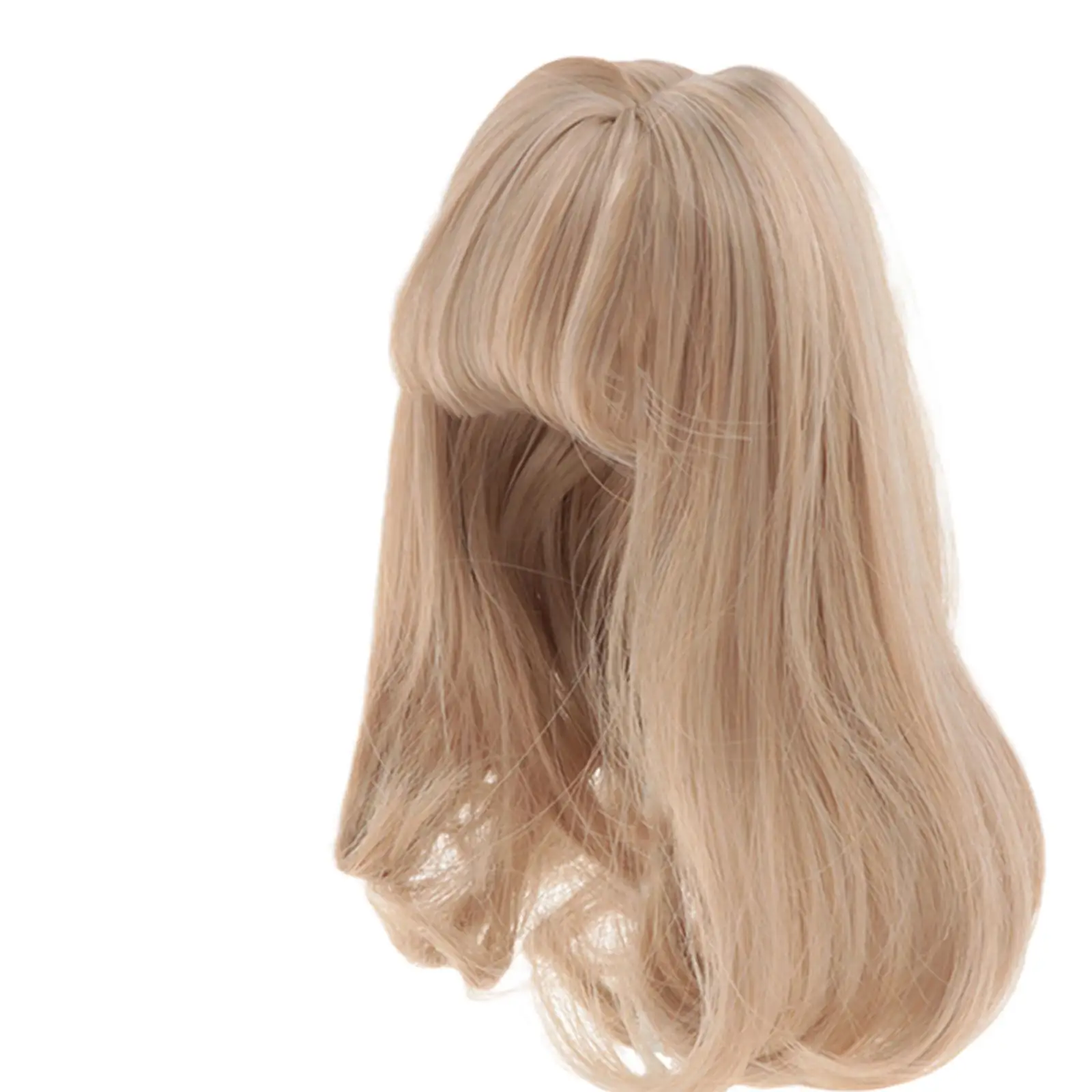 Golden Brown Curly BJD Doll Wig High Temperature Fiber Doll Hair Stylish Short Wig Decor Parts for Girl Fashion Doll 15-17cm