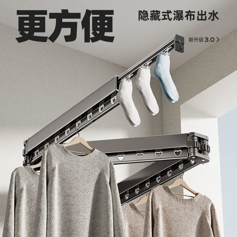 Stendibiancheria pieghevole, stendibiancheria multifunzionale per balcone a parete