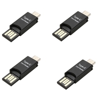 4X USB 3.1 Type C USB-C To Micro-SD TF Card Reader Adapter For  PC Cellphone