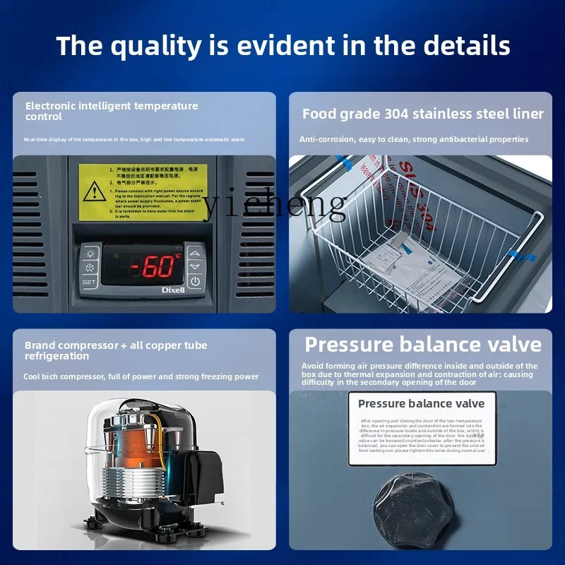 XL congelatore a temperatura ultrabassa per uso domestico meno -40/60 gradi frigorifero congelatore commerciale