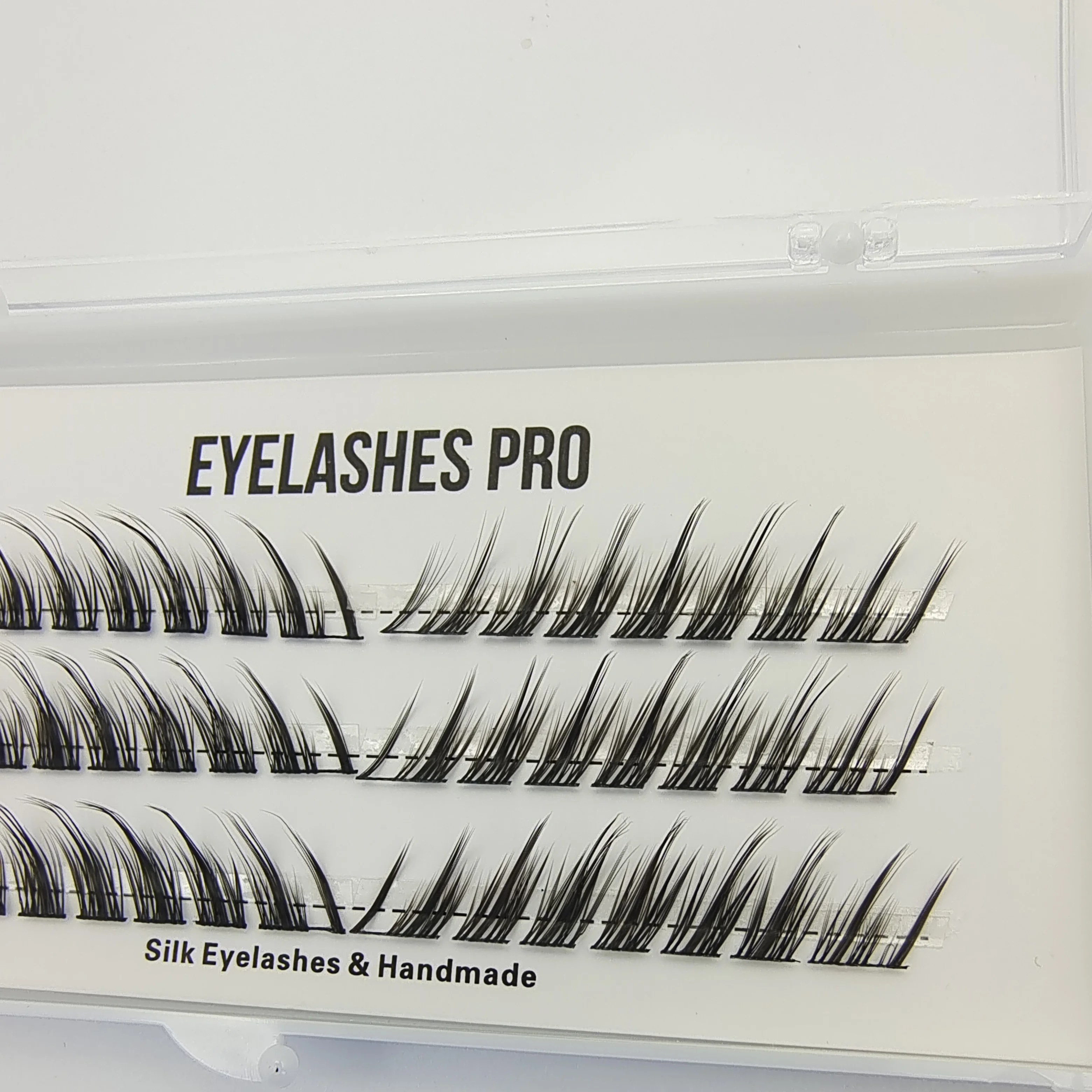 Lengqinghuxi-A Handgefertigte Wimpernverlängerung, segmentierte Flase-Wimpern, dramatische Wimpernbündel, weiche Band-Wimpern, Make-up-Wimpern – Detail 4
