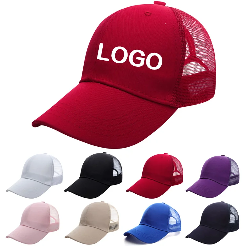 New Custom LOGO Sports Casual Pure Cotton Women\'s Truck Hat Men Summer Baseball Cap Cool Mesh Rebound Dad Hats