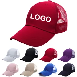 New Custom LOGO Sports Casual Pure Cotton Women's Truck Hat Men Summer Baseball Cap Cool Mesh Rebound Dad Hats