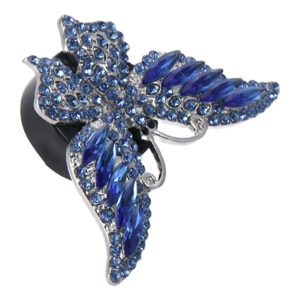 2 Packs Metal with Bling Rhinestone Blue Butterfly Car Vent Clips 38*60mm Butterfly Shape Bling Car Interior Decor Blue