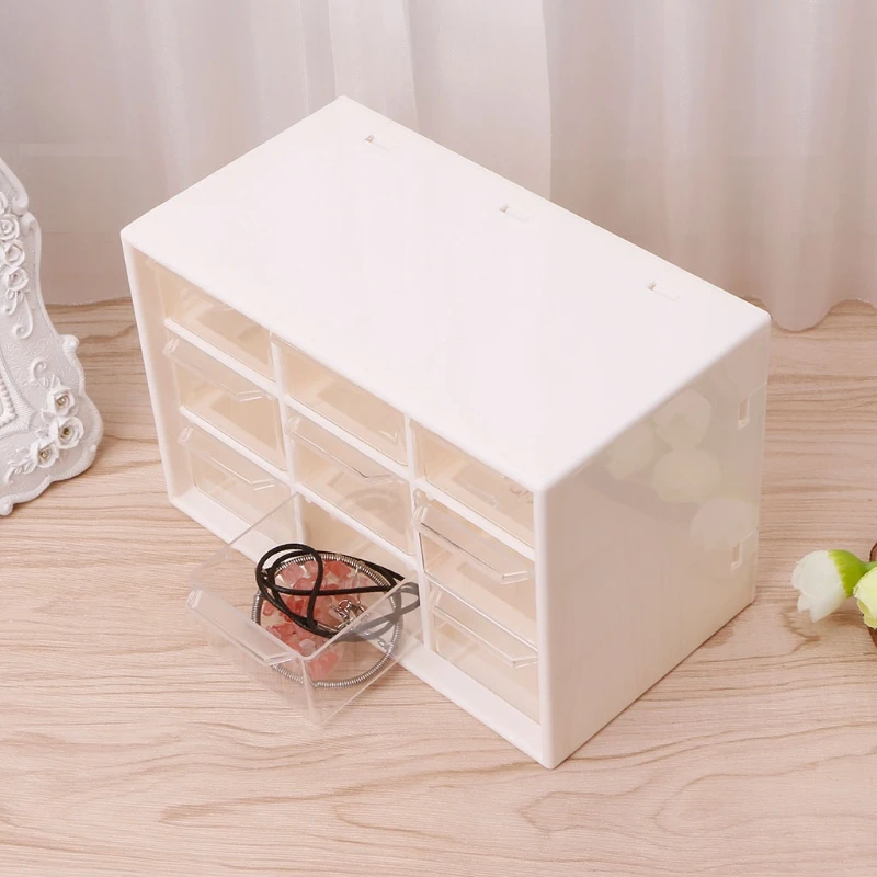 9 Drawer Plastic Storage Cabinet Desktop Makeup Bin Box Jewellery Organizer  Bedroom Living Room Plastic Case