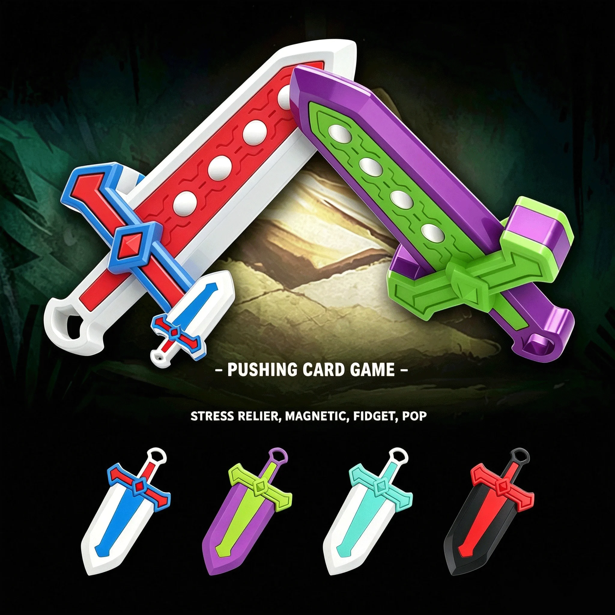 3D Printing Stone Sword Gravity Decompression Toy Mini Pop‑Out Radish Knife Portable EDC Desktop Fidget Stress Relief Toy