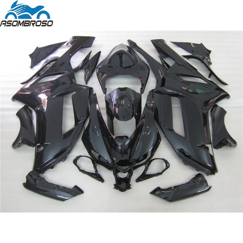 Glossy Black New Arrival Motorcycle parts for Kawasaki Ninja ZX6R fairing kit 2007 2008 fairing set zx6r 08 08 GF17