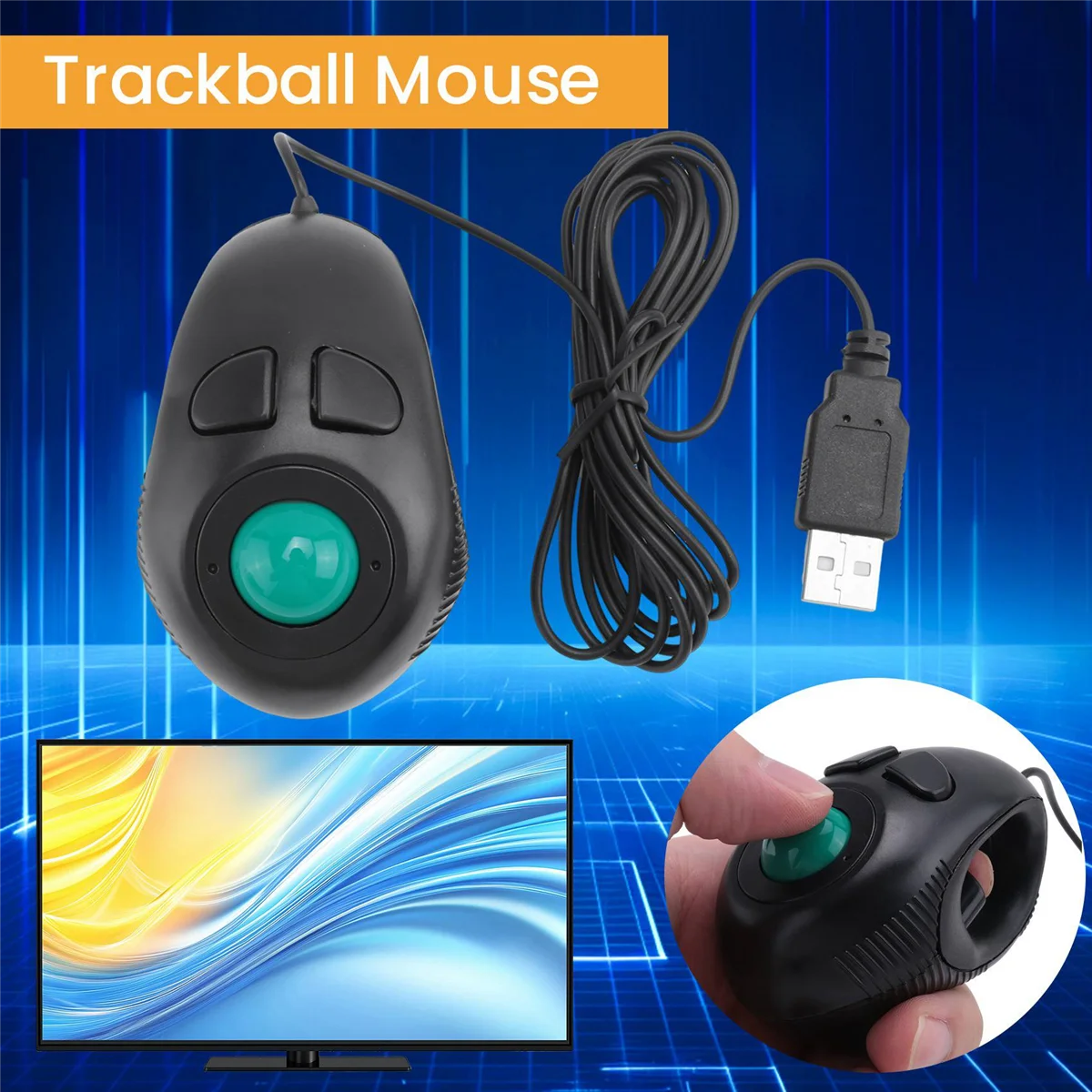 

A95U Портативная ручная 4D USB-мишь с трекболом на палец