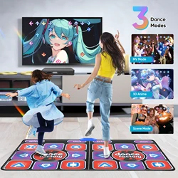 Double Users Dance Mat for Adults and Kids, Motion Sensing, Family Sport, Wireless Handle Controller, Non-Slip Yoga Dancing Pad