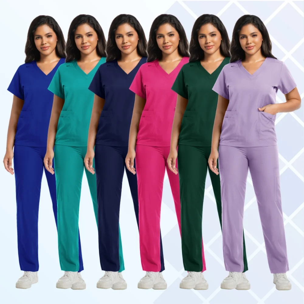 Vêtements médicaux unisexes pour médecin, robe chirurgicale, vêtements de travail médicaux, cosmétiques, combinaison élastique pour salle d'opération, ensembles de gommage pour soins infirmiers
