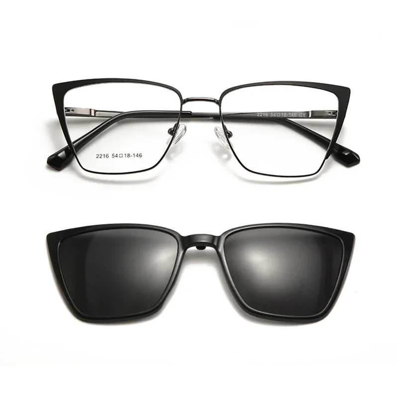 

KIZN поляризационный зажим, модные магнитные солнцезащитные очки на присоске, ультралегкие женские очки «кошачий глаз», оптическая оправа для очков по рецепту