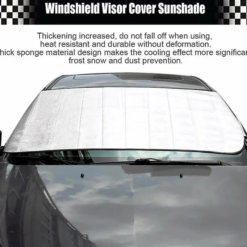 New Universal Car Windshield Snow Cover - Frost Ice Rain & Sun Protector for Most Cars & SUVs, 1PC Auto Windscreen Shield