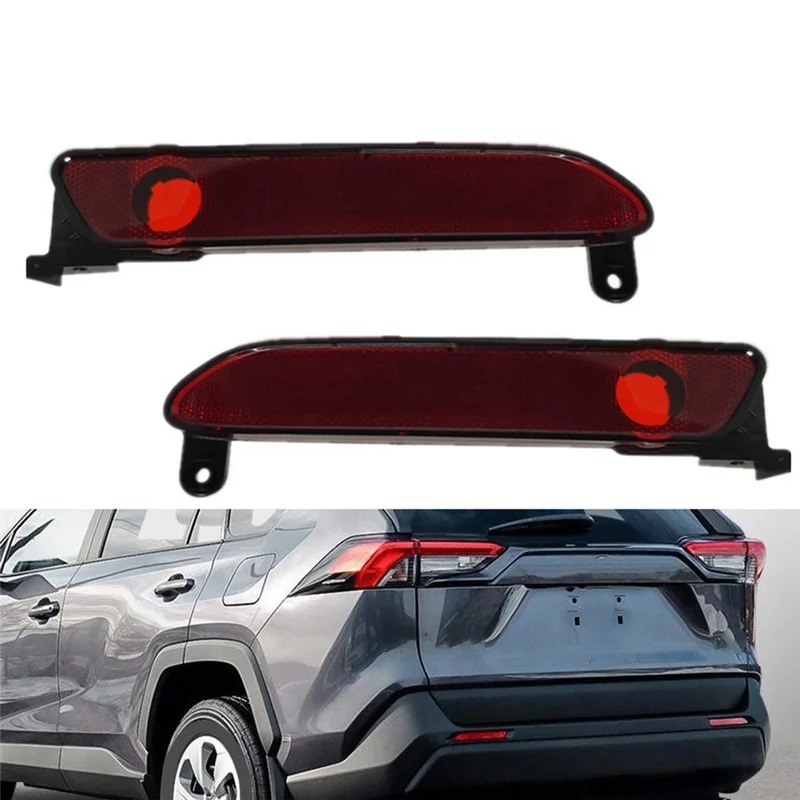 Classic Car Rear Bumper Reflector Light for Toyota RAV4 2021 2022 Tail Stop Brake Turn Signal Fog Lamp Car Accessories Red Shell