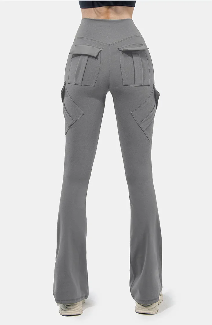 European-Style Wide-Leg Cargo Pants Tight-Fitting Nude Buttock-Raising Flared High-Waist Fashionable New Style